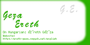 geza ereth business card